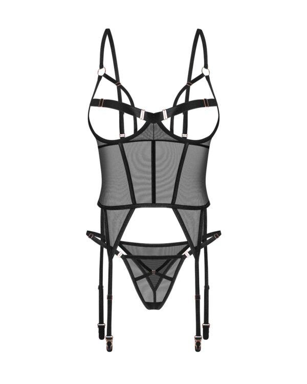 Euridia corset et string - Noirs