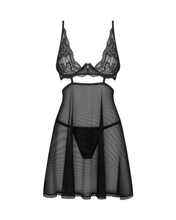 Nutris babydoll et String - Noire – Image 6