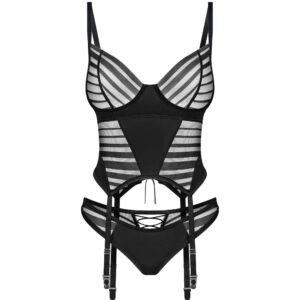 Lune Bellis corset et string - Noirs