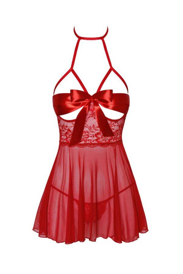 Sexy Kiss 247 babydoll et ruban de satin - Rouge – Image 5