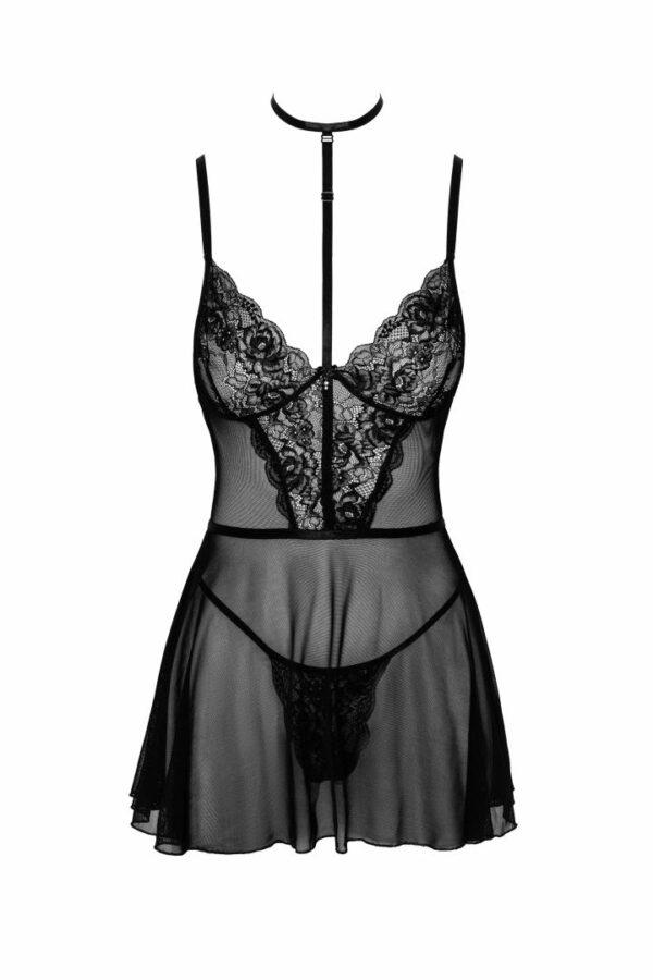 First Kiss 249 babydoll et collier - noire – Image 5