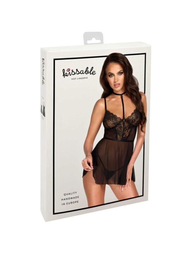 First Kiss 249 babydoll et collier - noire – Image 9