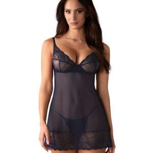 Nightly Blue nuisette et string - Bleu