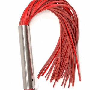 Martinet homme rouge manche métal lanières en cuir RIGIDE