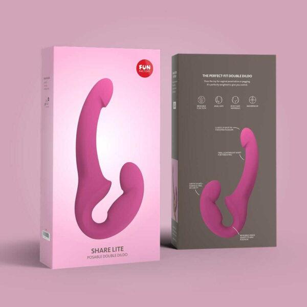 Share Lite - Gode à double extrémité - Rose – Image 6