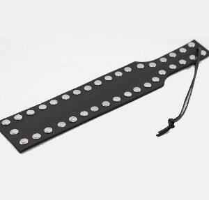 Paddle en Cuir Clous Noir