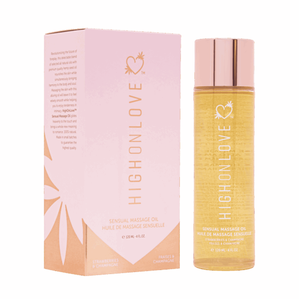 Huile de massage luxueuse Fraises et champagne - 120 ml