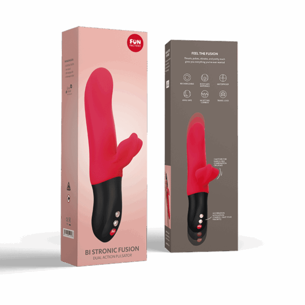 Bi Stronic Fusion - Vibromasseur Rabbit va et vient - Rouge – Image 4