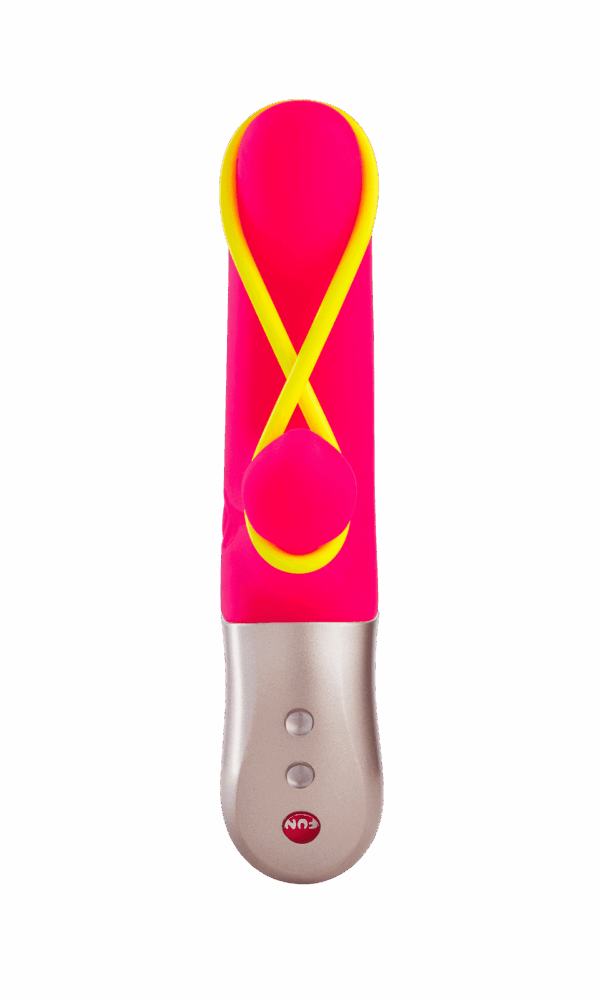 Amorino - Vibromasseur Rabbit silencieux - Rose et jaune fluo – Image 3