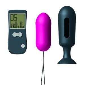 Oeuf Vibrant et Plug Genius Secret Vibe - Rose et Noir