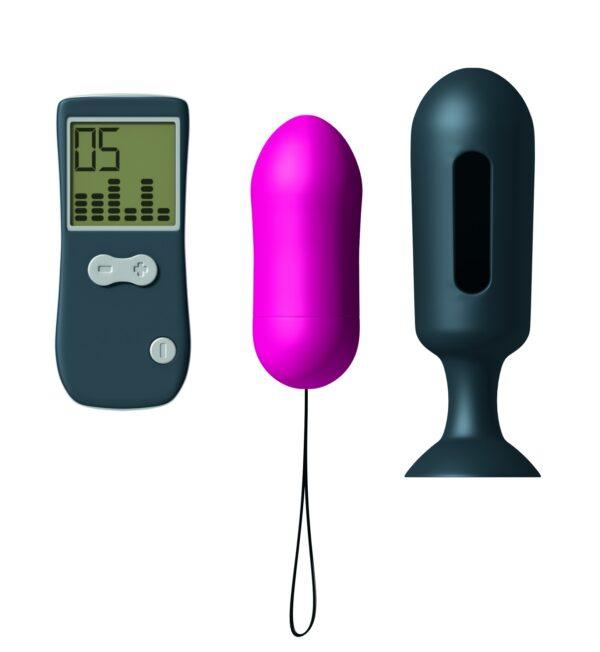 Oeuf Vibrant et Plug Genius Secret Vibe - Rose et Noir