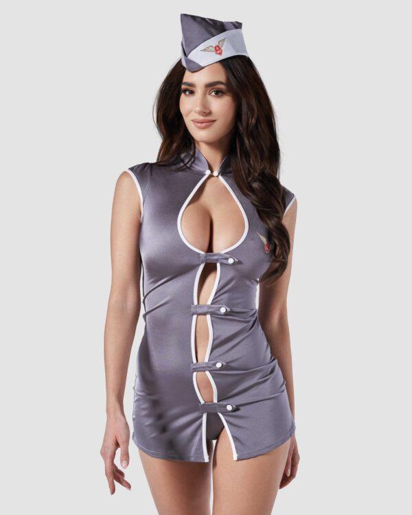 Stewardess Costume 3 pcs - Gris – Image 3