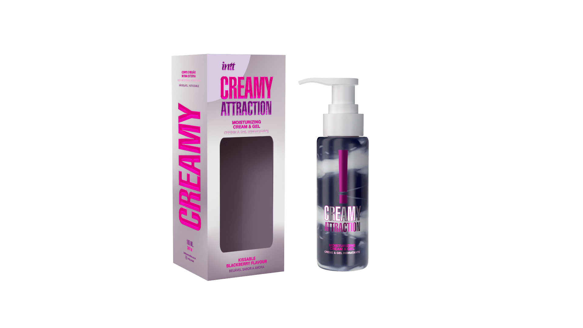 Creamy attraction - Crème et gel de massage embrassable à la mûre