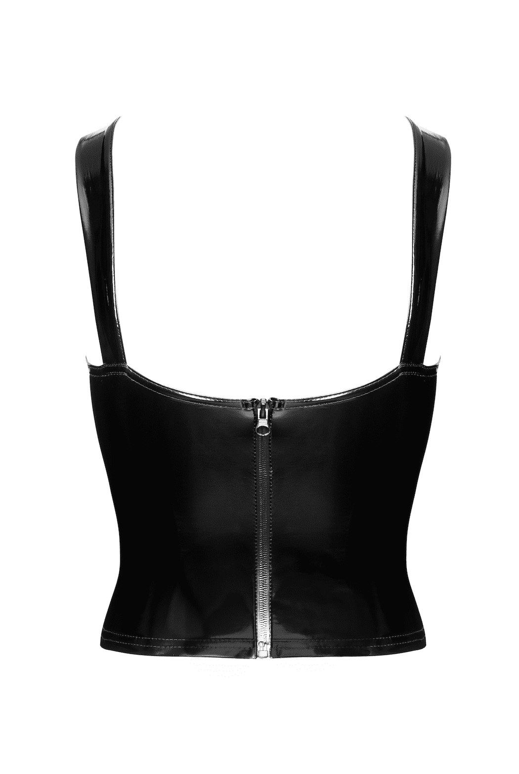 F379 Dominae Corset Top en PVC lacé sur l'avant – Image 8