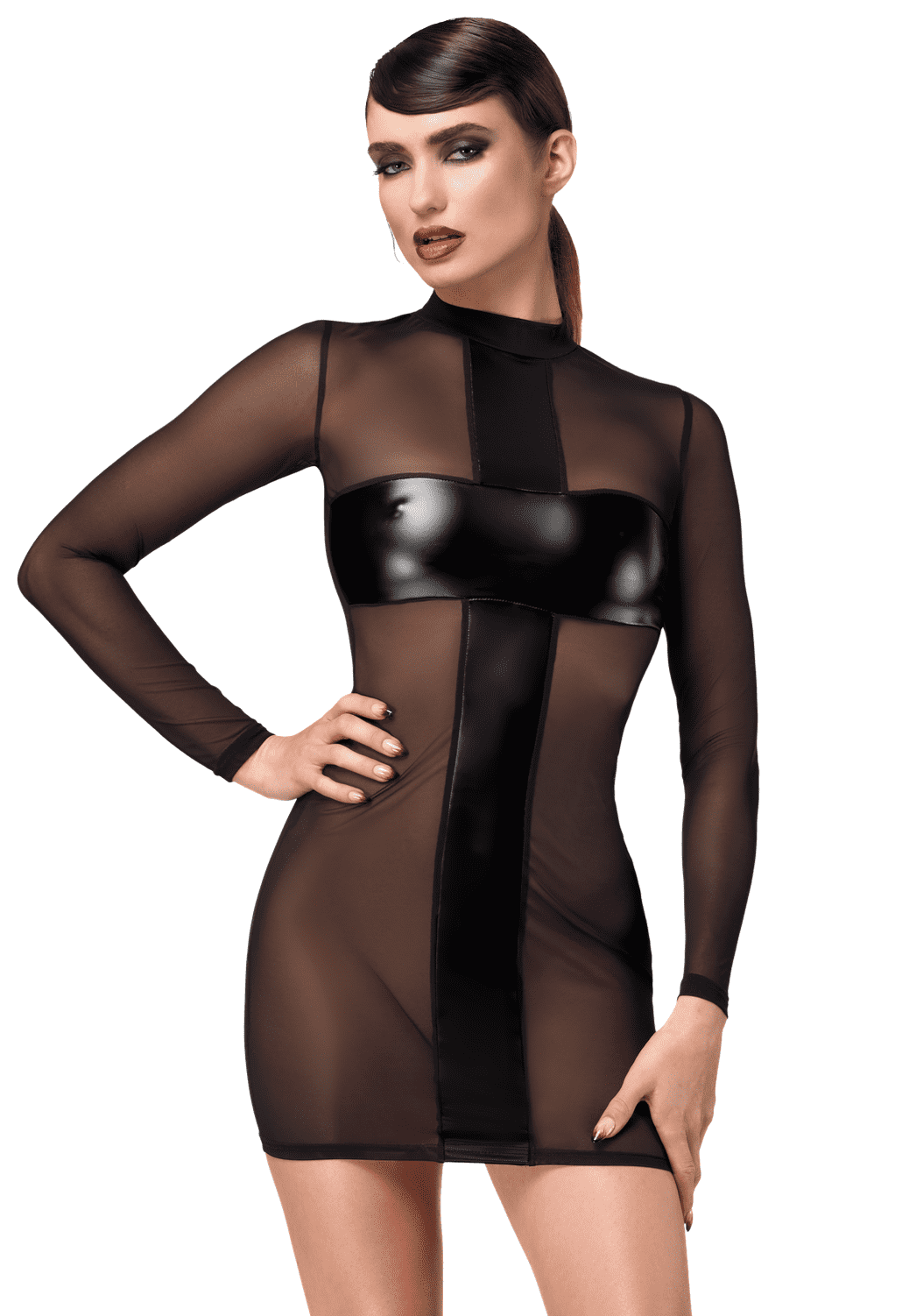 F369 Crossfire Mini Robe en maille et wetlook