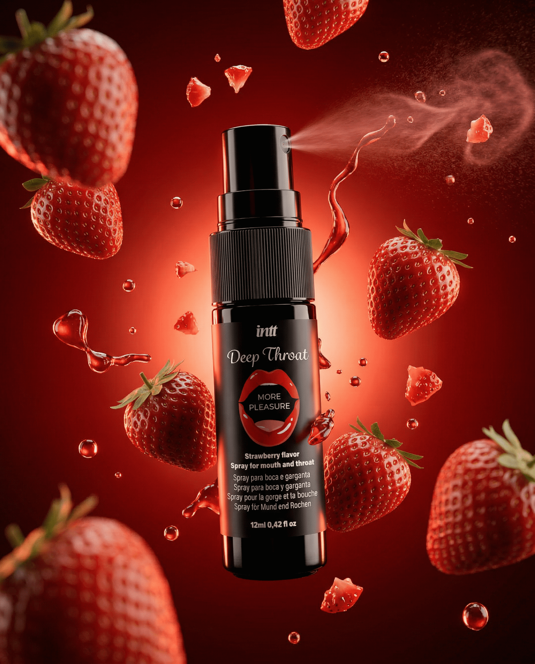 Deep Throat Fraise - Srapy pour la bouche et gorge profonde – Image 4