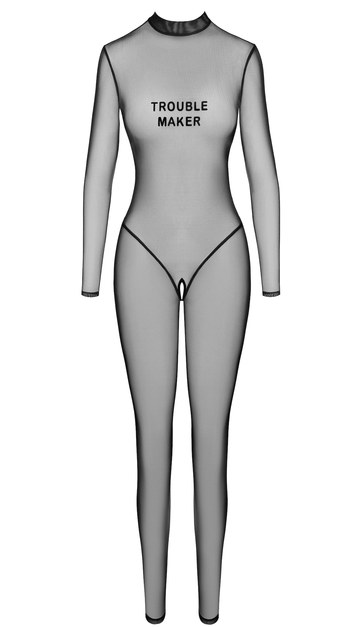 F387 Catsuit transparent noir – Image 8