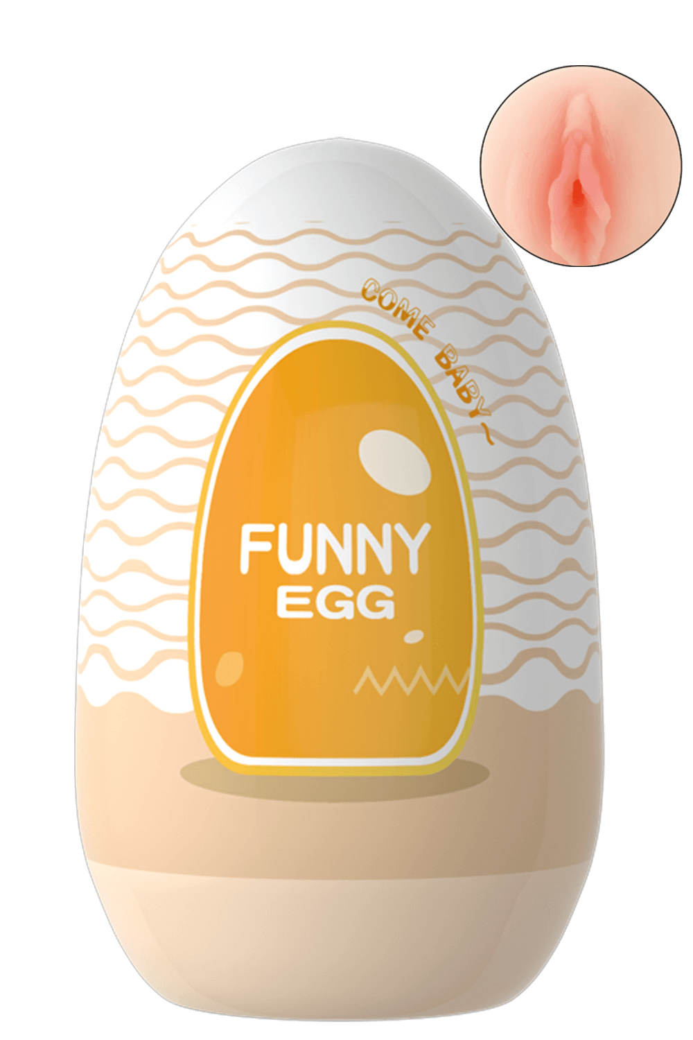 Gaine Masturbatrice Réutilisable FUNNY EGG – Design Réaliste Vagin lèvres moyennes