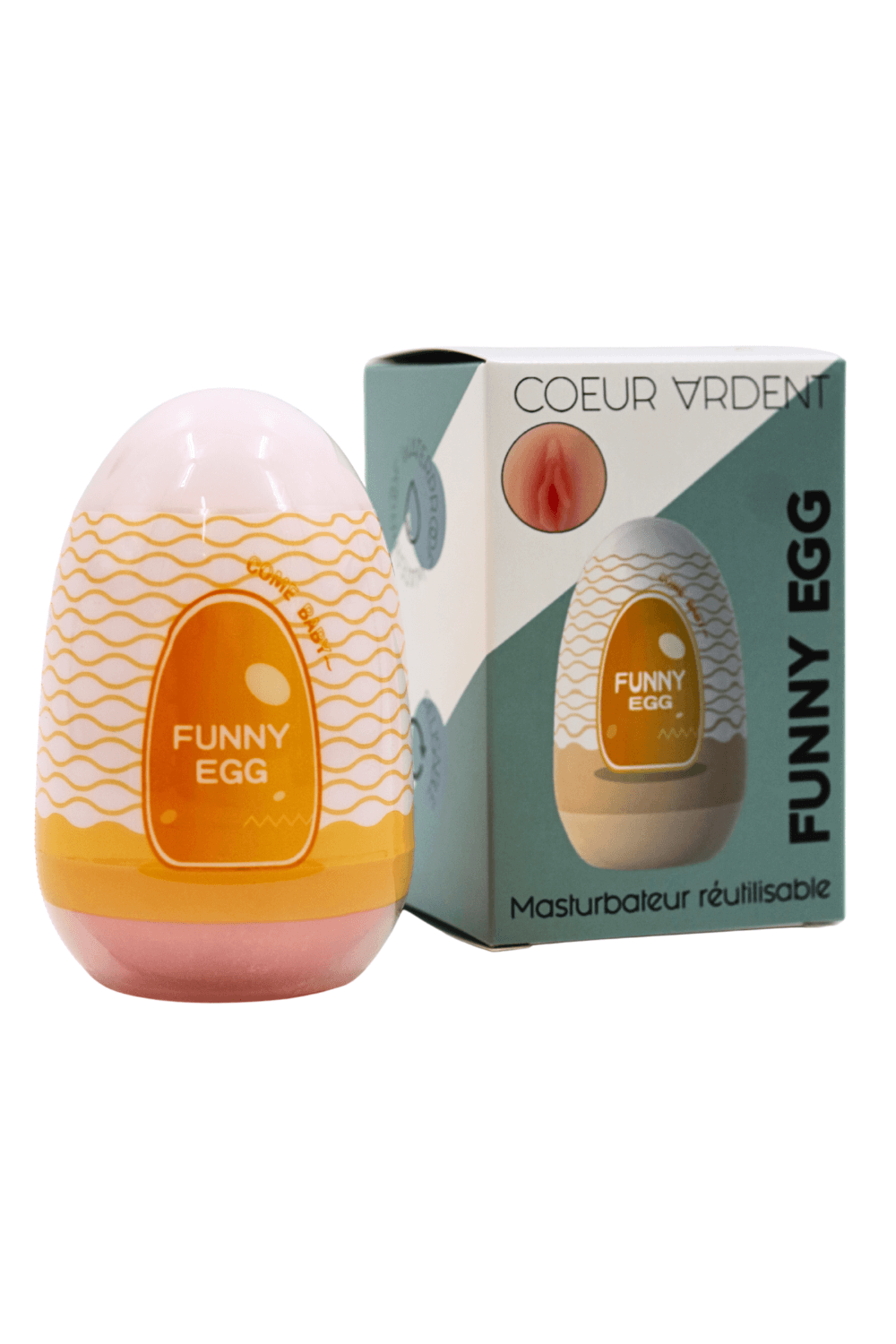 Gaine Masturbatrice Réutilisable FUNNY EGG – Design Réaliste Vagin lèvres moyennes – Image 3