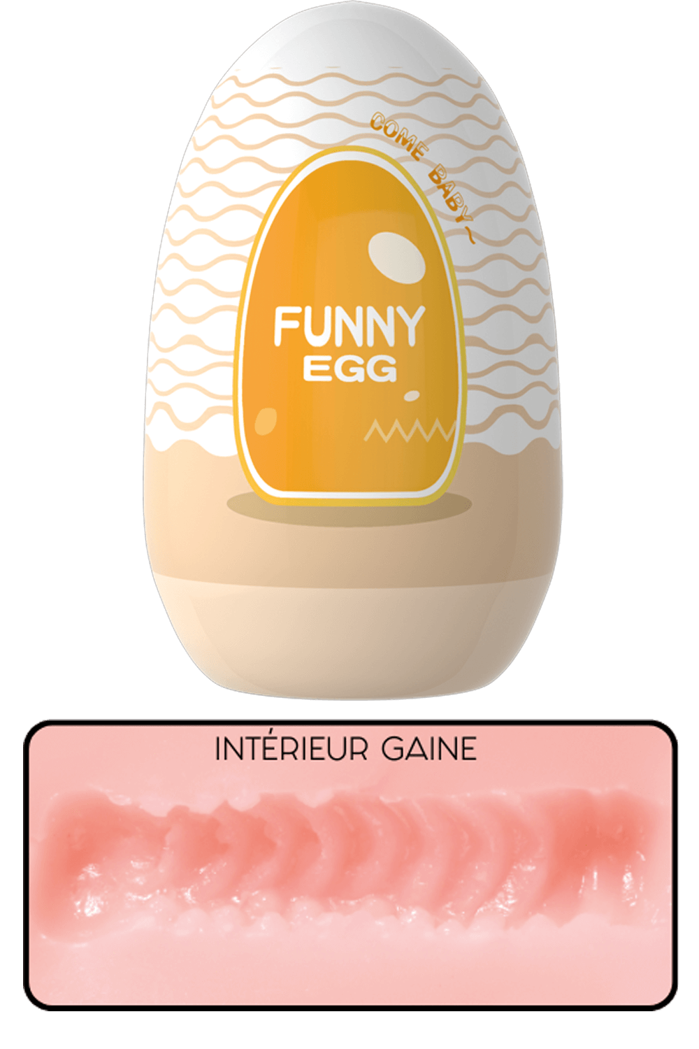 Gaine Masturbatrice Réutilisable FUNNY EGG – Design Réaliste Vagin lèvres moyennes – Image 4