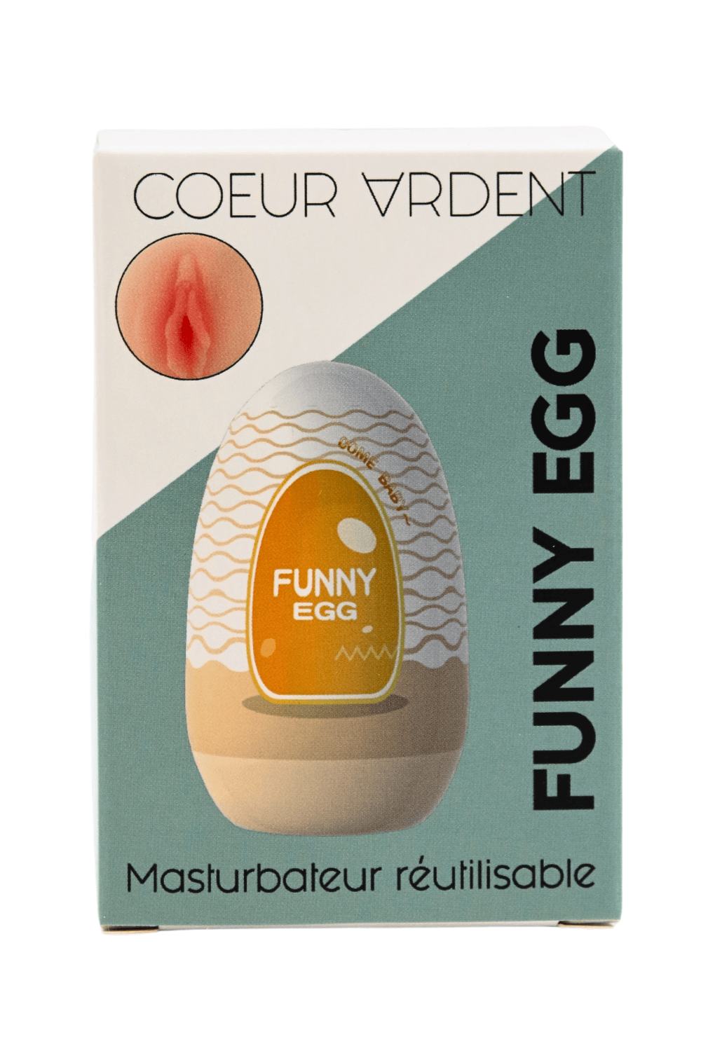 Gaine Masturbatrice Réutilisable FUNNY EGG – Design Réaliste Vagin lèvres moyennes – Image 6