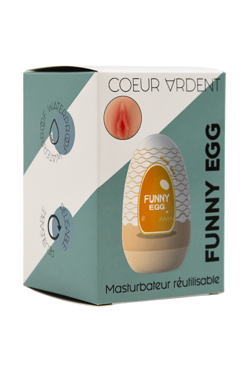 Gaine Masturbatrice Réutilisable FUNNY EGG – Design Réaliste Vagin lèvres moyennes – Image 7