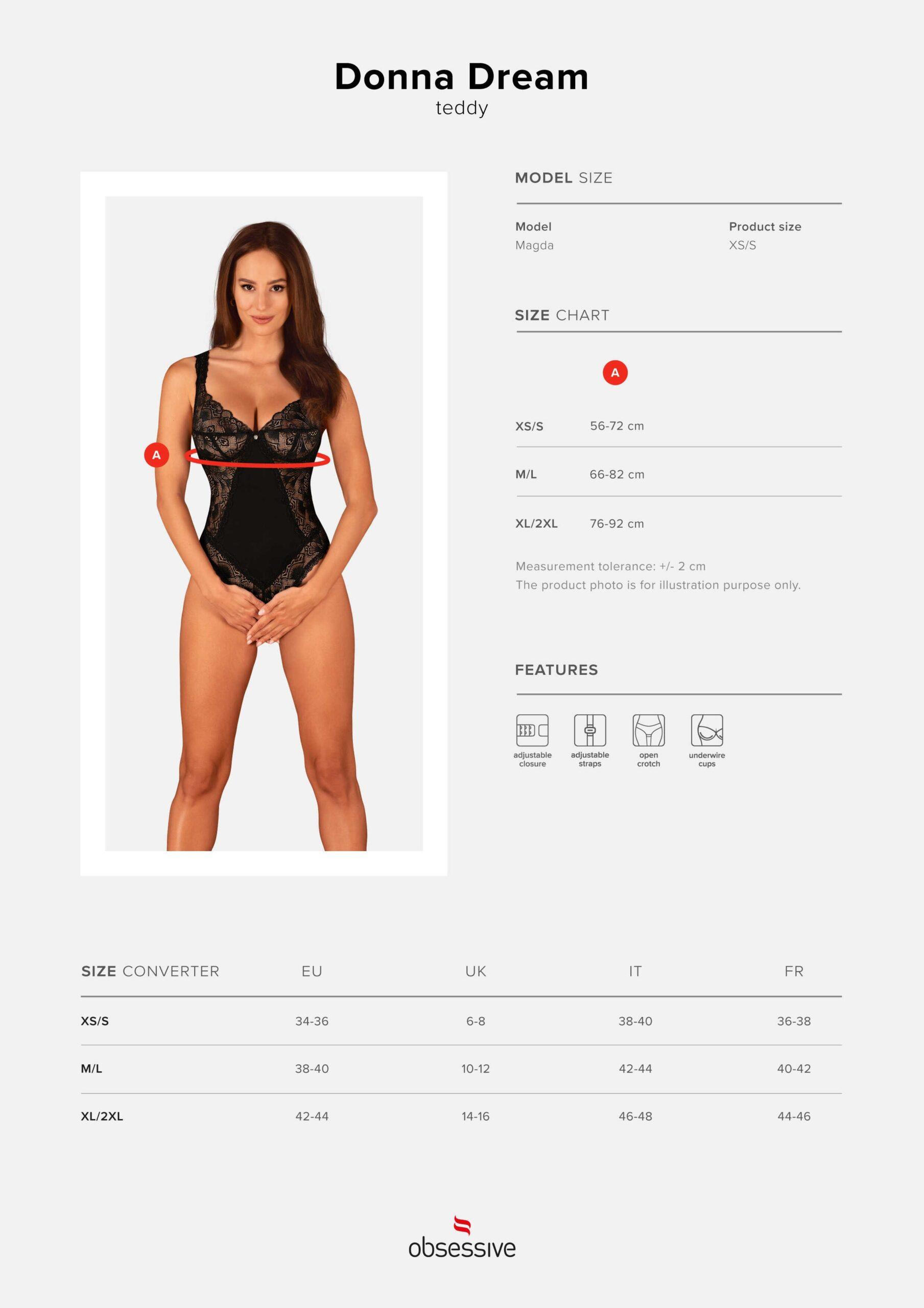 Donna dream body ouvert – Noir