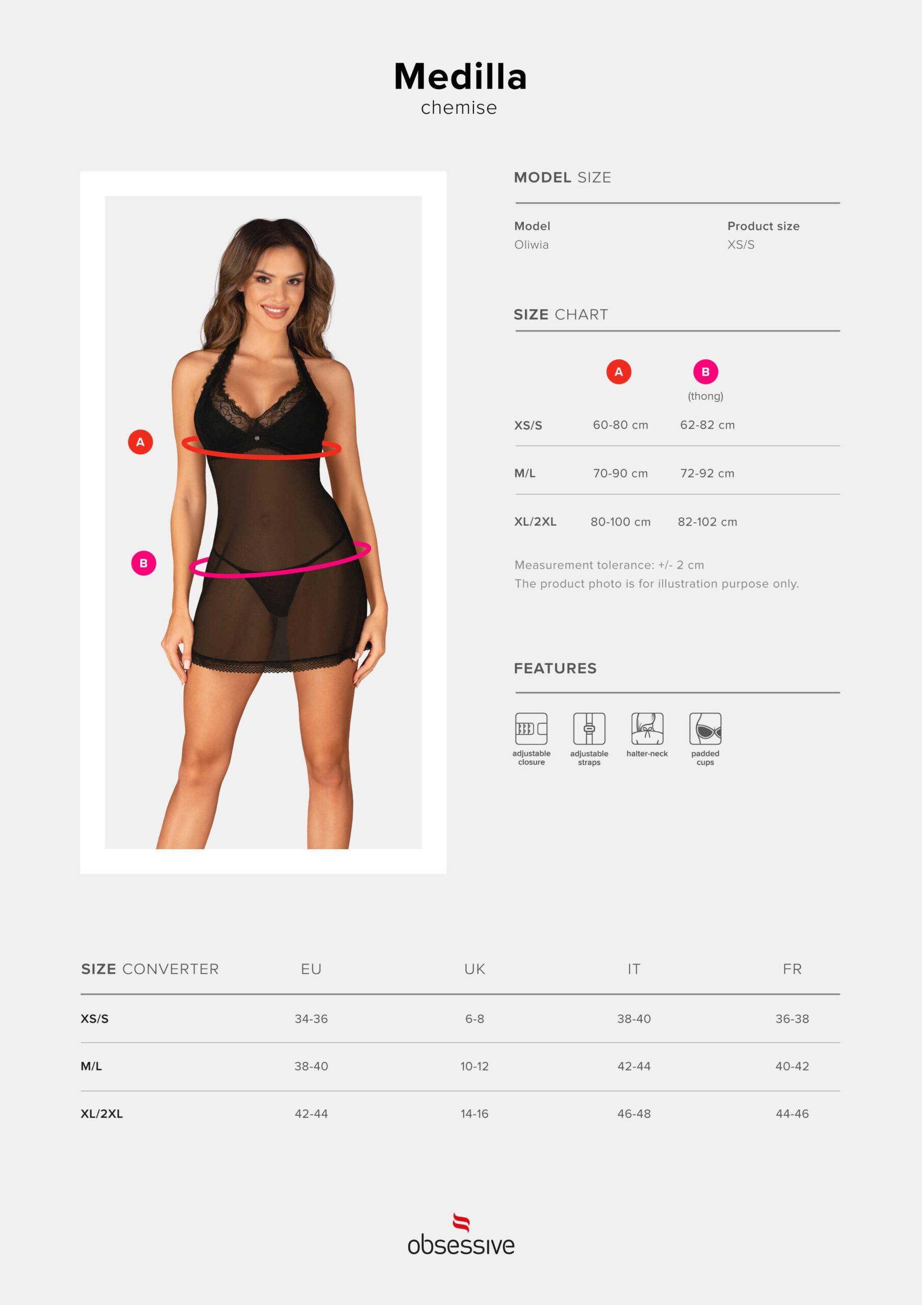 Medilla nuisette et string – Noire