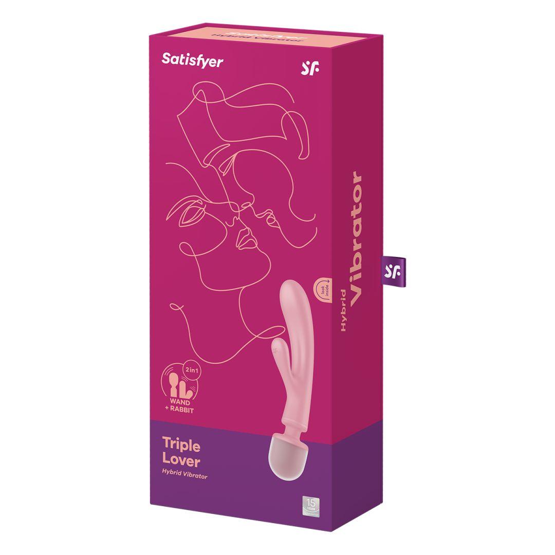 Triple lover Rabbit et Wand Satisfyer – Rose
