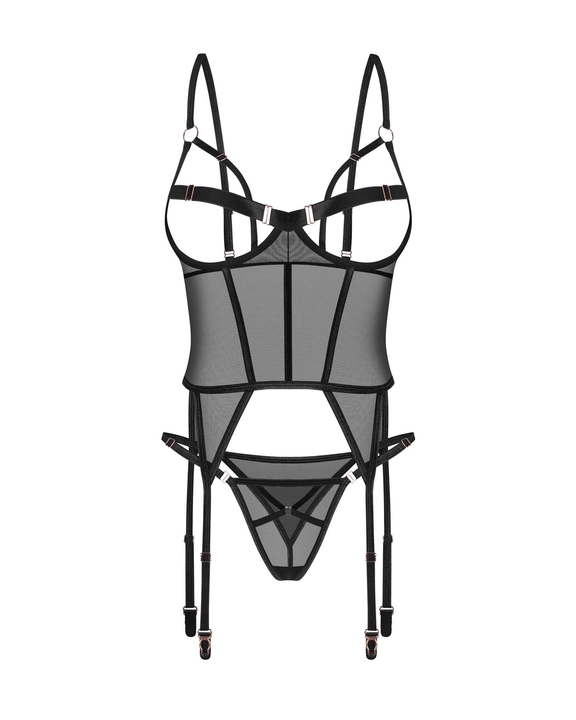 Euridia corset et string – Noirs