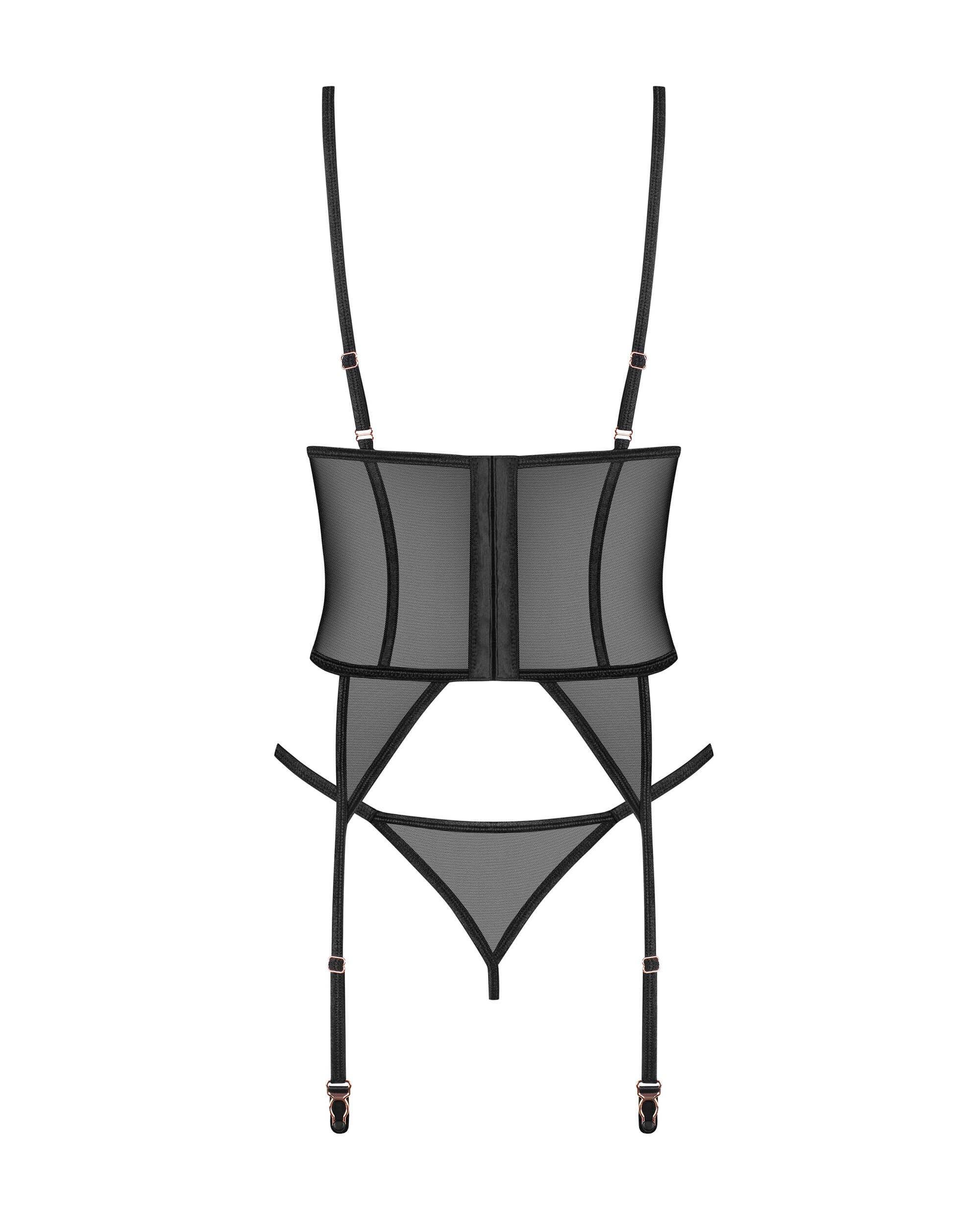Euridia corset et string – Noirs