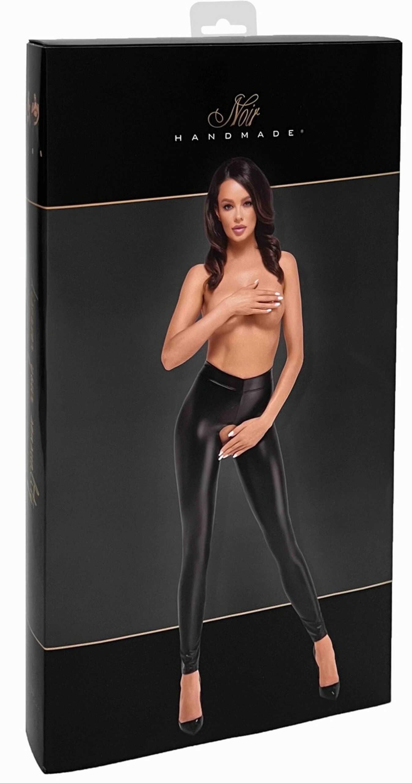 F304 Leggings Taboo wetlook avec entrejambe et fesses ouvertes