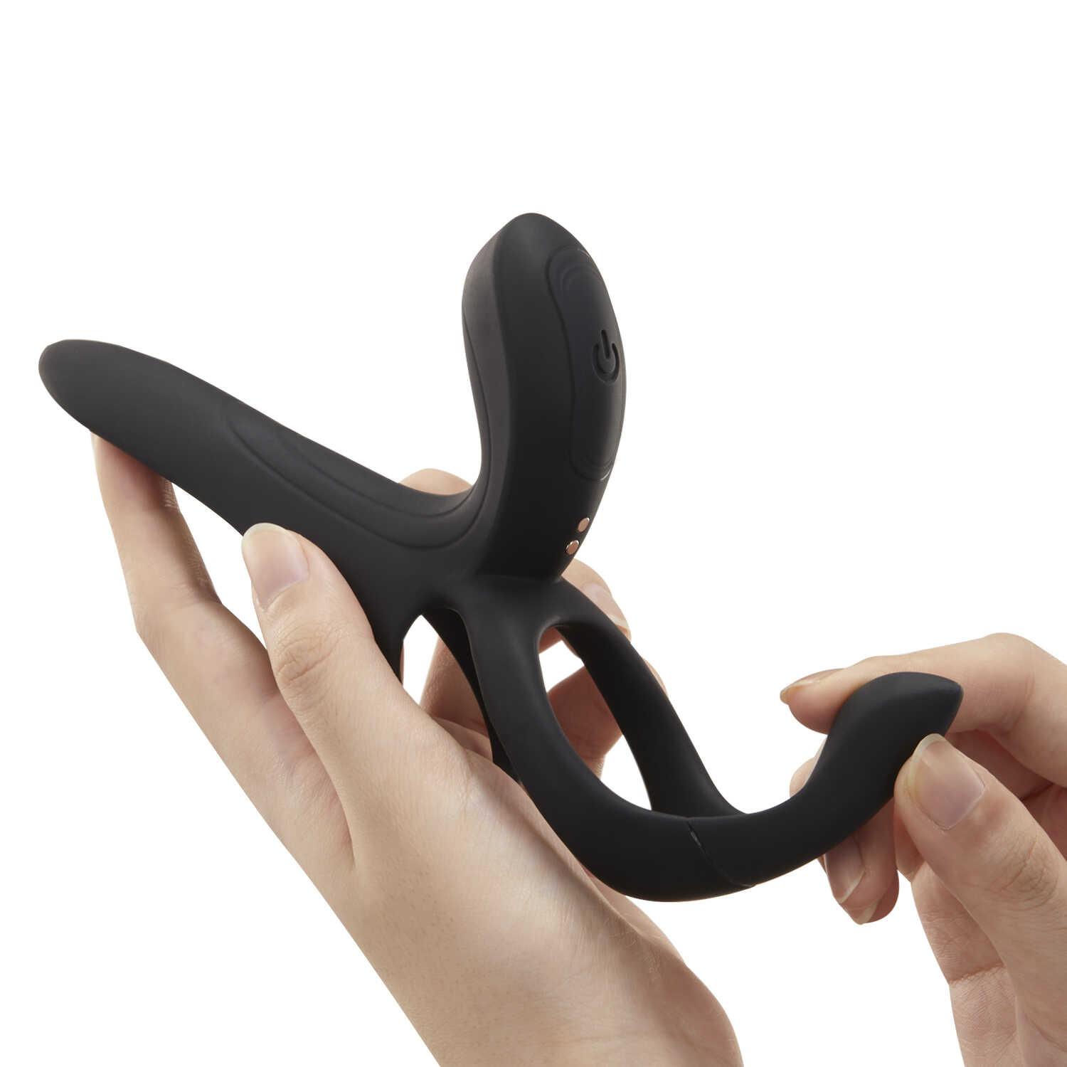 PLEASURE PIVOT Vibromasseur pour couples contrôlé par application – Noir