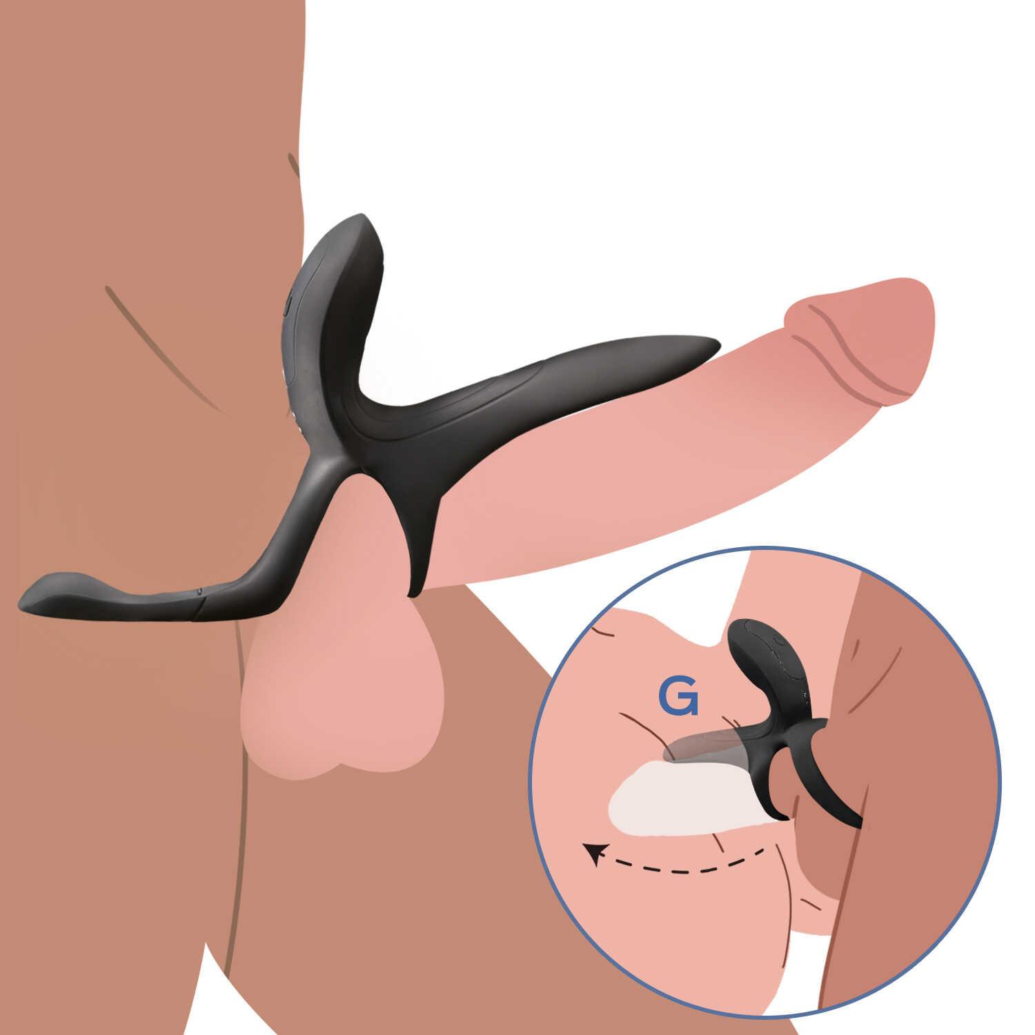 PLEASURE PIVOT Vibromasseur pour couples contrôlé par application – Noir