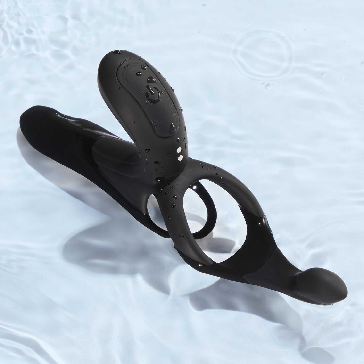 PLEASURE PIVOT Vibromasseur pour couples contrôlé par application – Noir