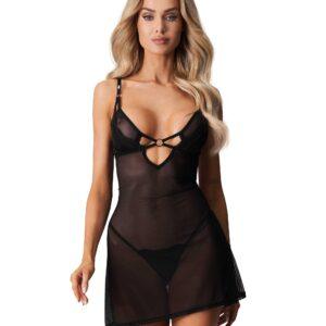 Alliane nuisette et string – Noirs