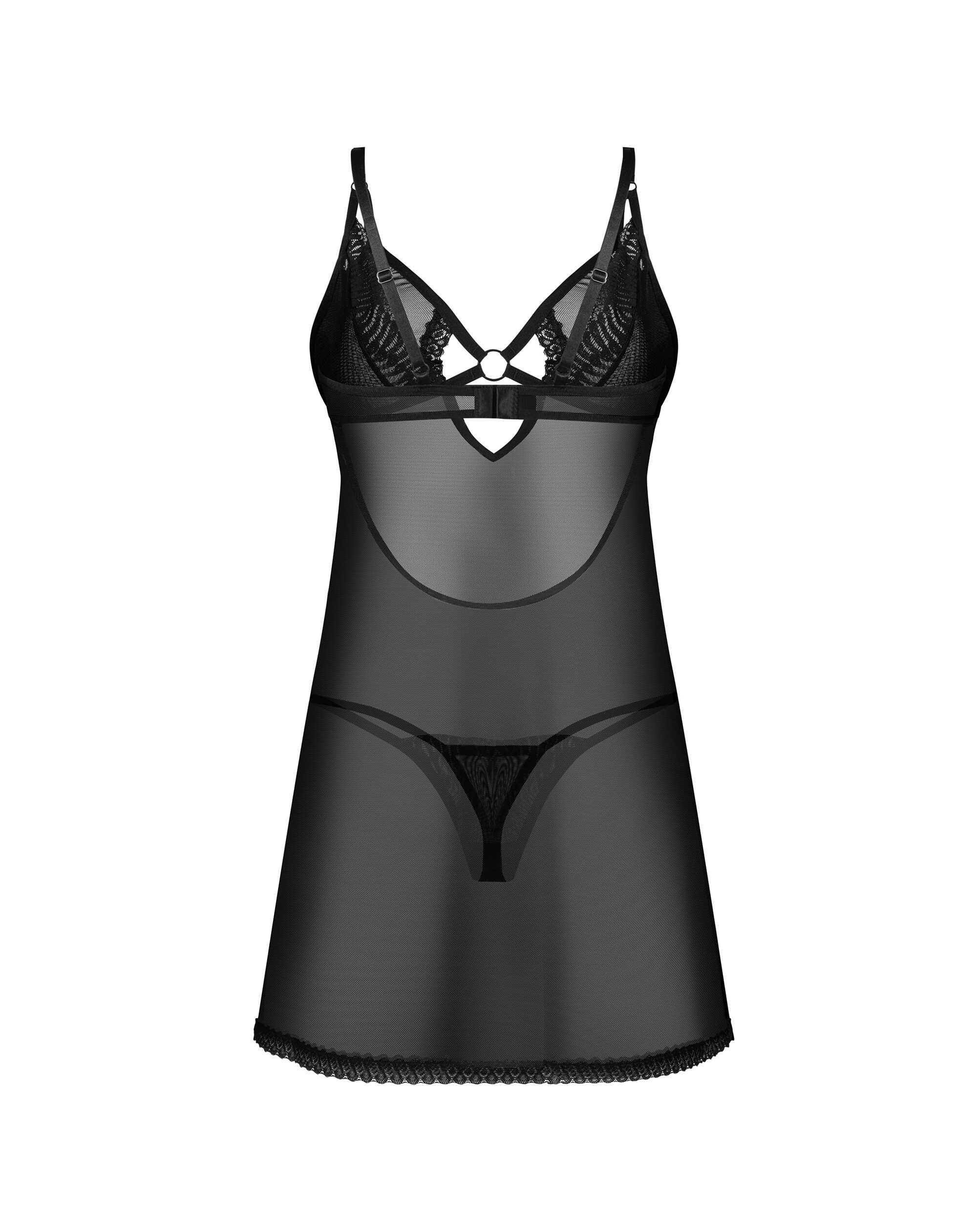 Alliane nuisette et string – Noirs