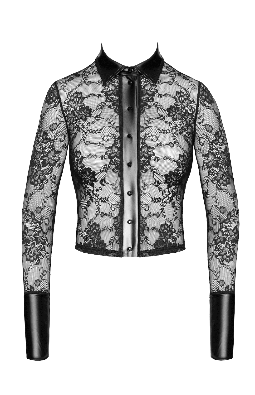 F377 Noirelle Chemise en dentelle boutonnée – Image 6