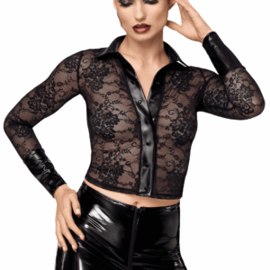 F377 Noirelle Chemise en dentelle boutonnée