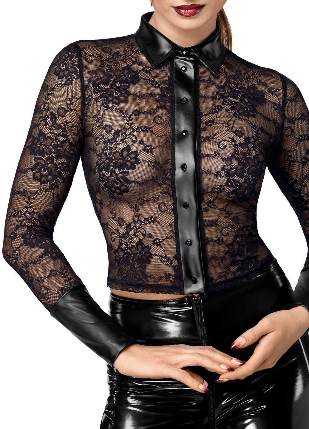 F377 Noirelle Chemise en dentelle boutonnée – Image 5