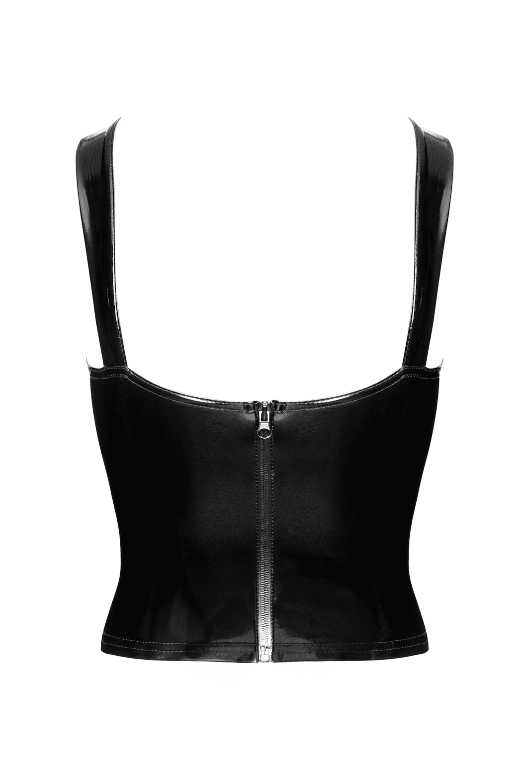 F379 Dominae Corset Top en PVC lacé sur l’avant