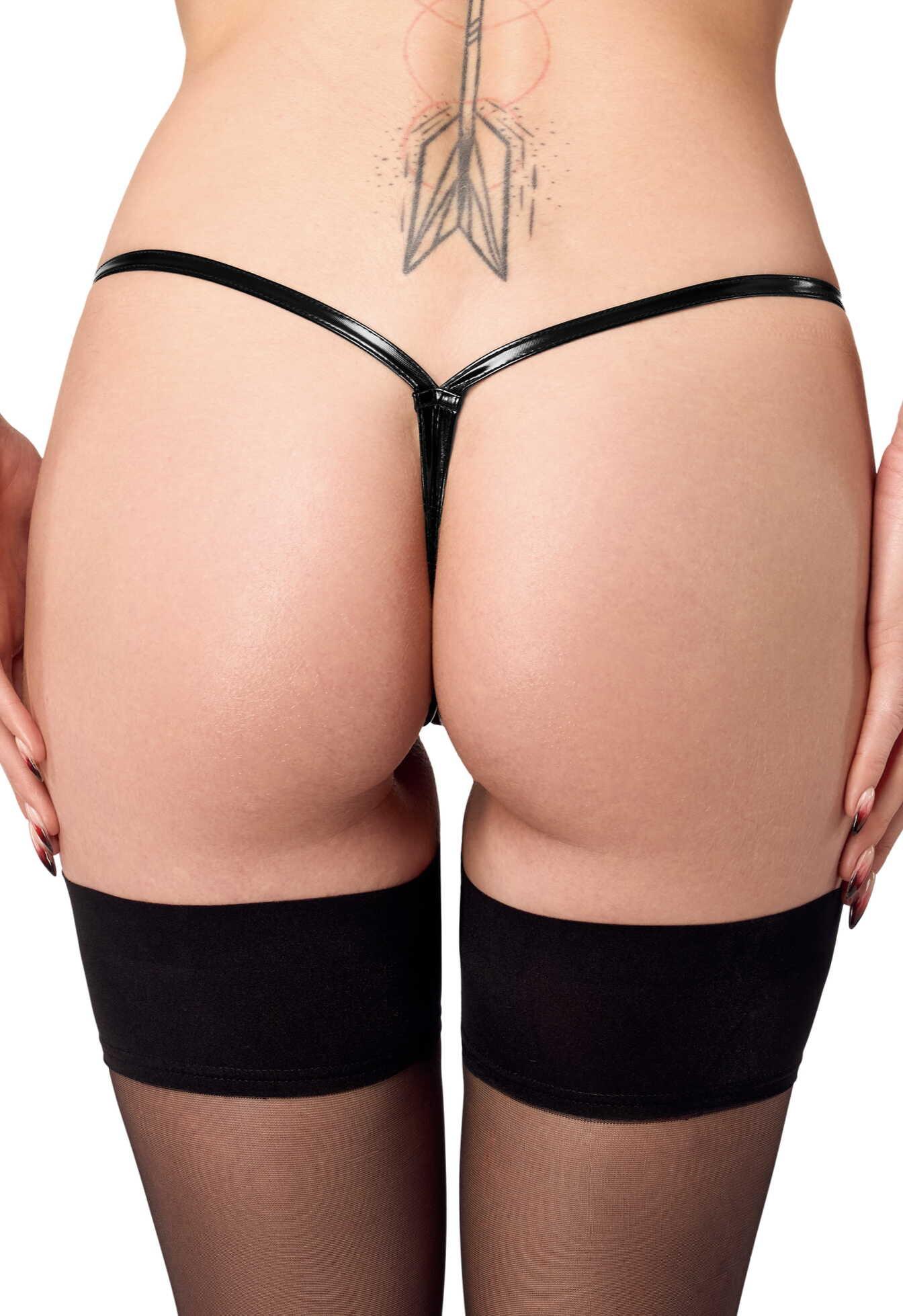 P014 Dominae String en PVC avec fermeture argentée – Image 4