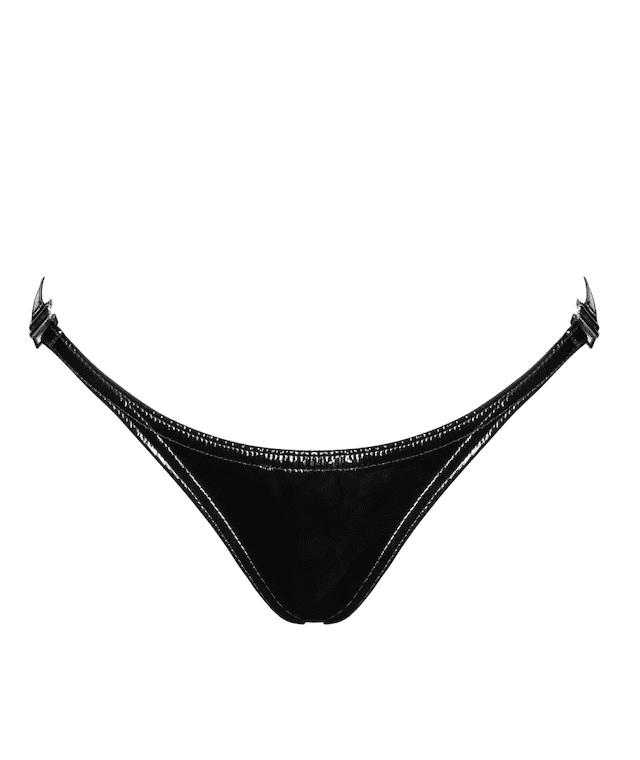 P014 Dominae String en PVC avec fermeture argentée – Image 5