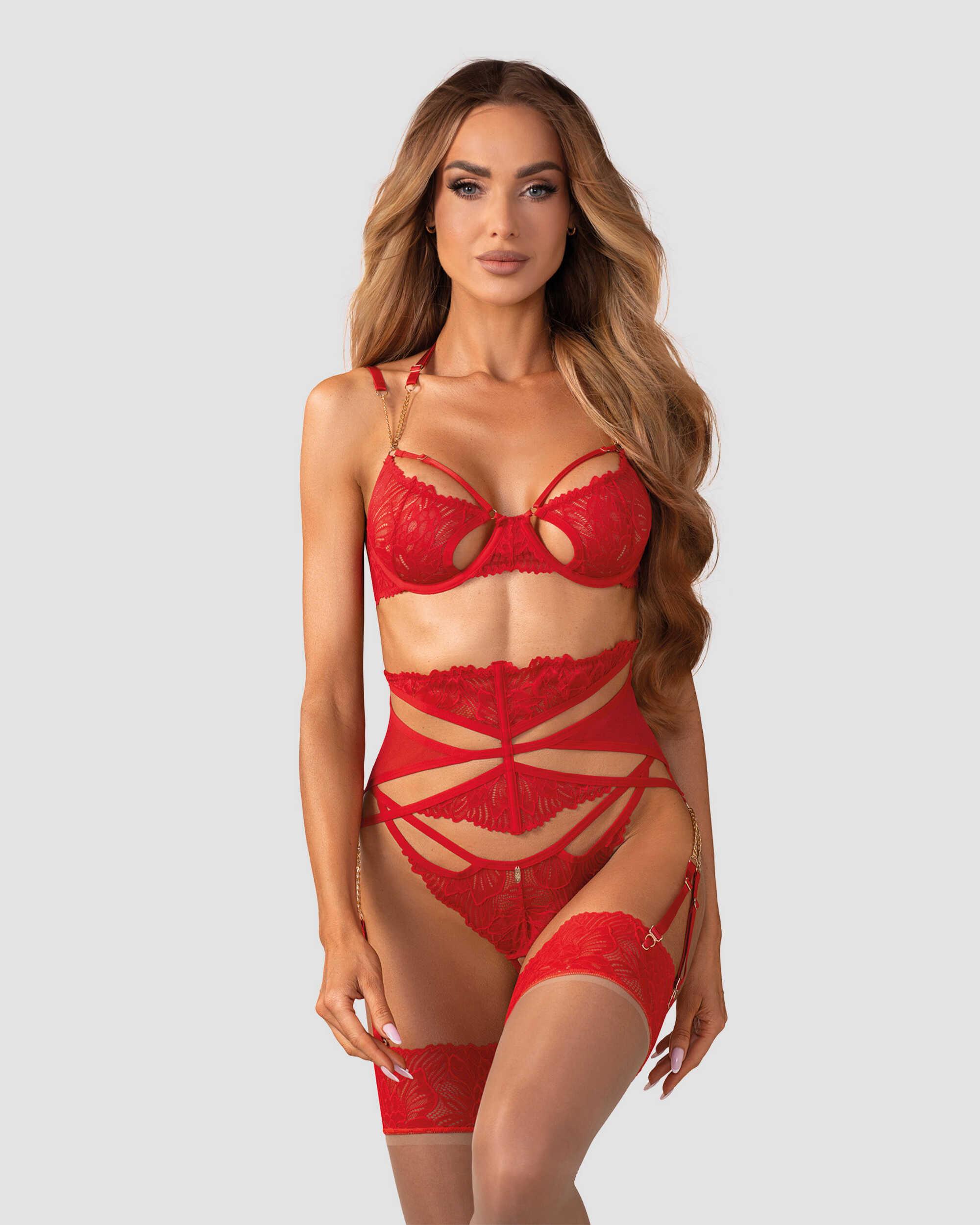 Matildea ensemble lingerie ouvert rouge
