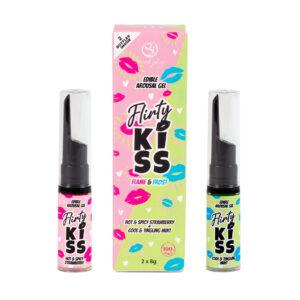 Flirty Kiss - Gels pour sex oral fraise et menthe