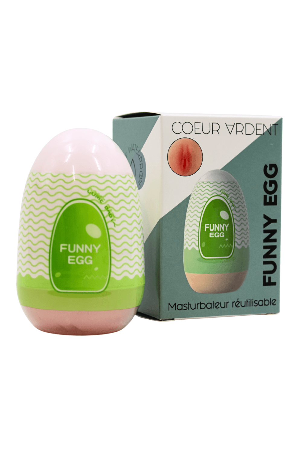 Gaine Masturbatrice Réutilisable FUNNY EGG – Design Réaliste Vagin lèvres fines – Image 3