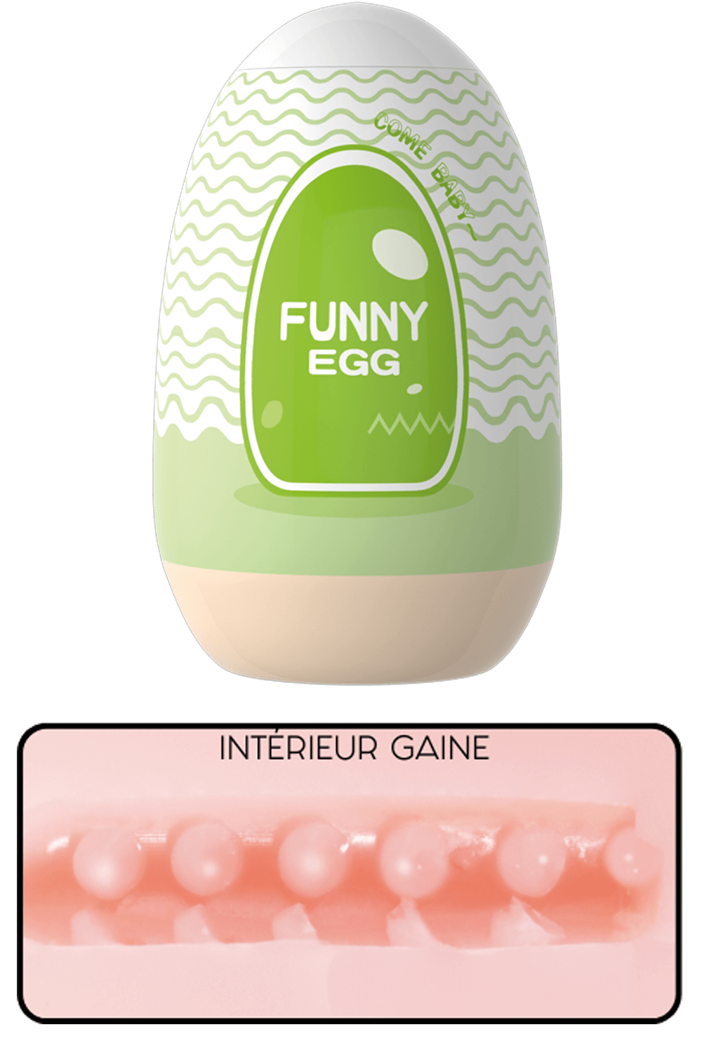 Gaine Masturbatrice Réutilisable FUNNY EGG – Design Réaliste Vagin lèvres fines – Image 4