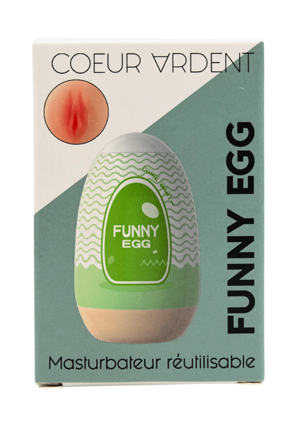 Gaine Masturbatrice Réutilisable FUNNY EGG – Design Réaliste Vagin lèvres fines – Image 6