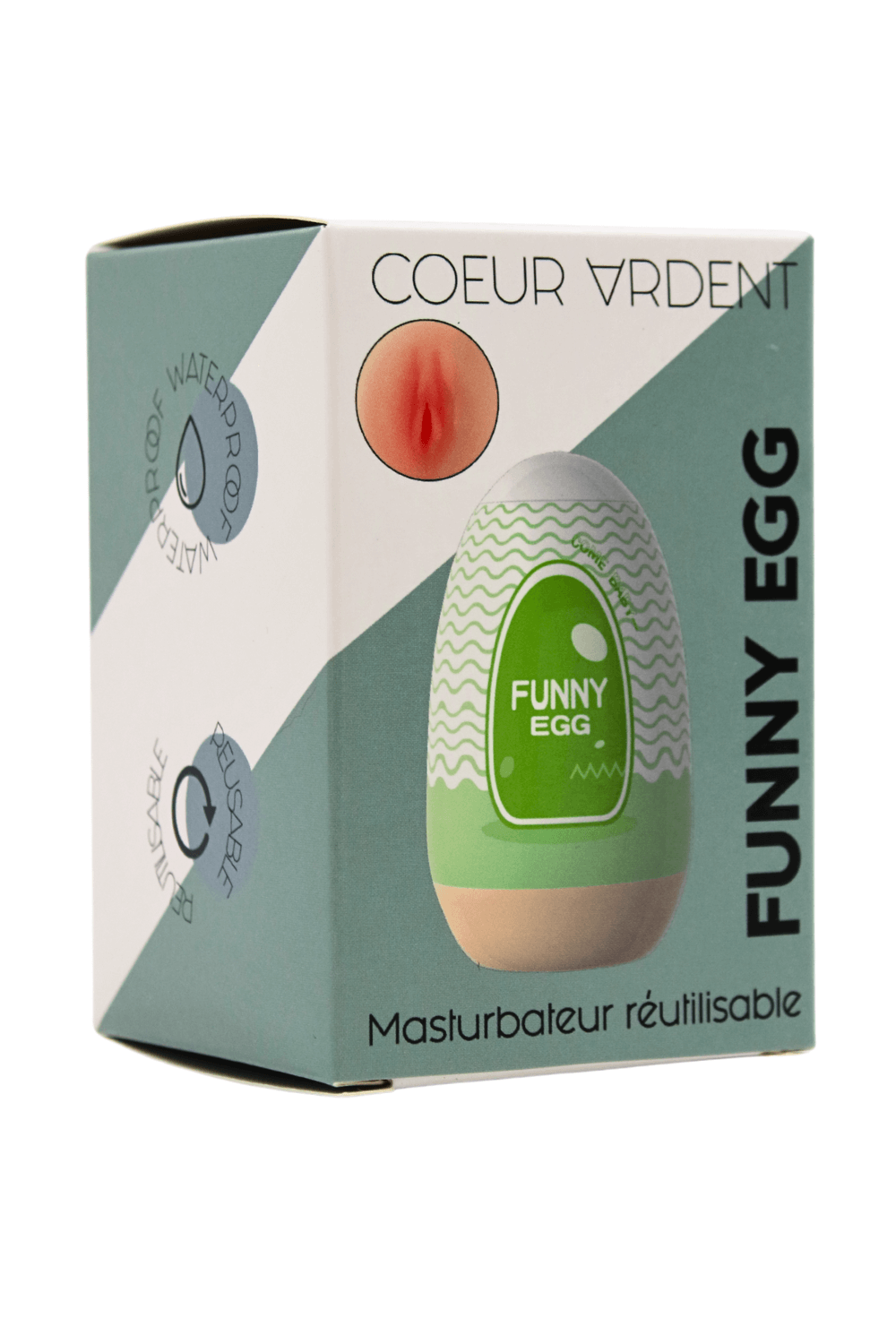 Gaine Masturbatrice Réutilisable FUNNY EGG – Design Réaliste Vagin lèvres fines – Image 7