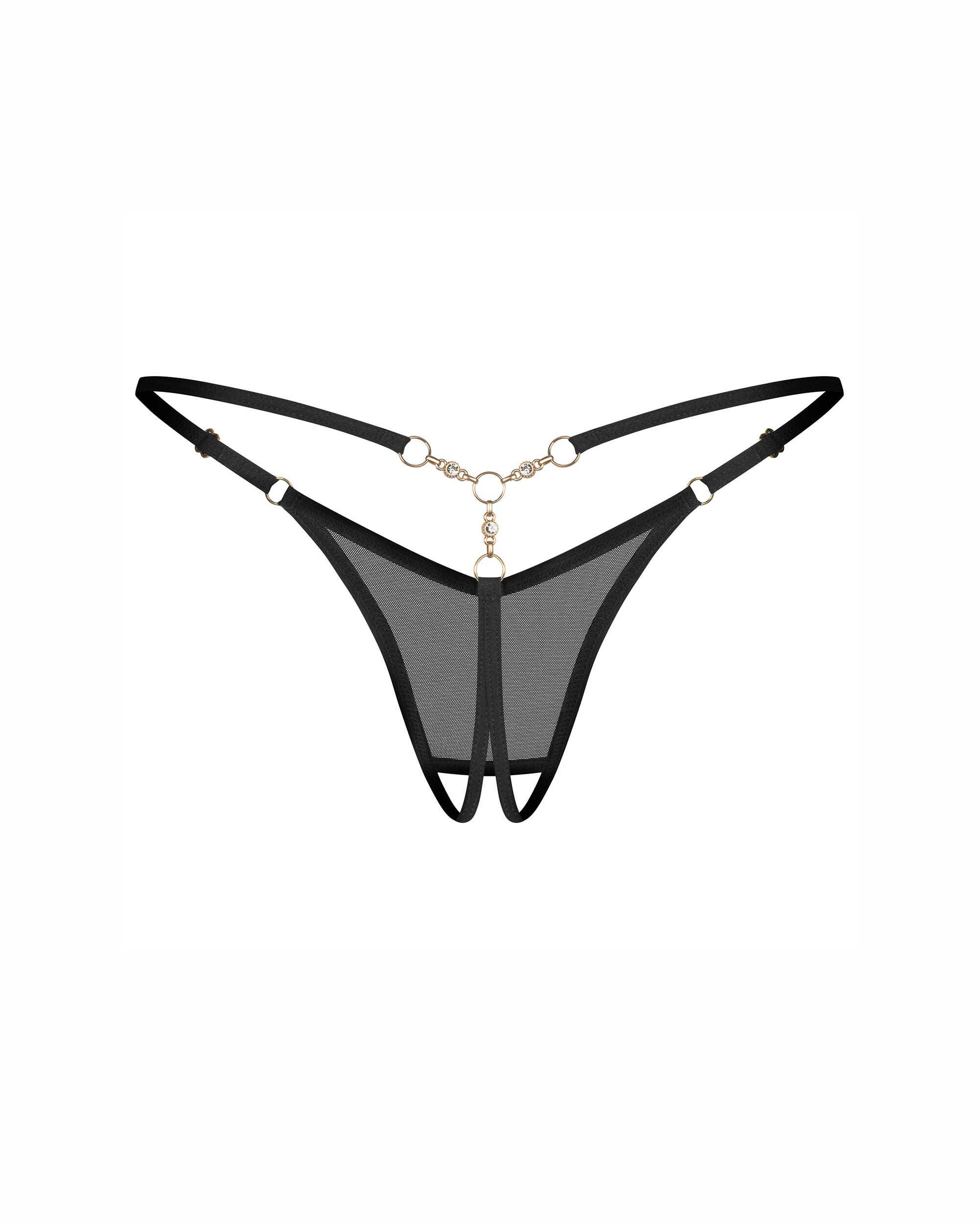 Oxaria string ouvert noir – Image 8